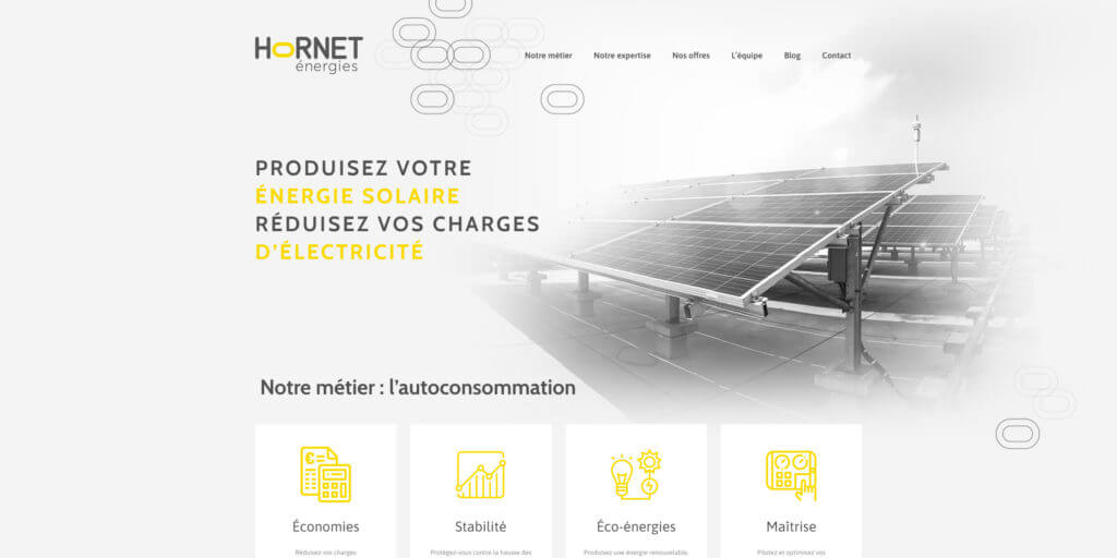 Capture d'écran du site Hornet Energies